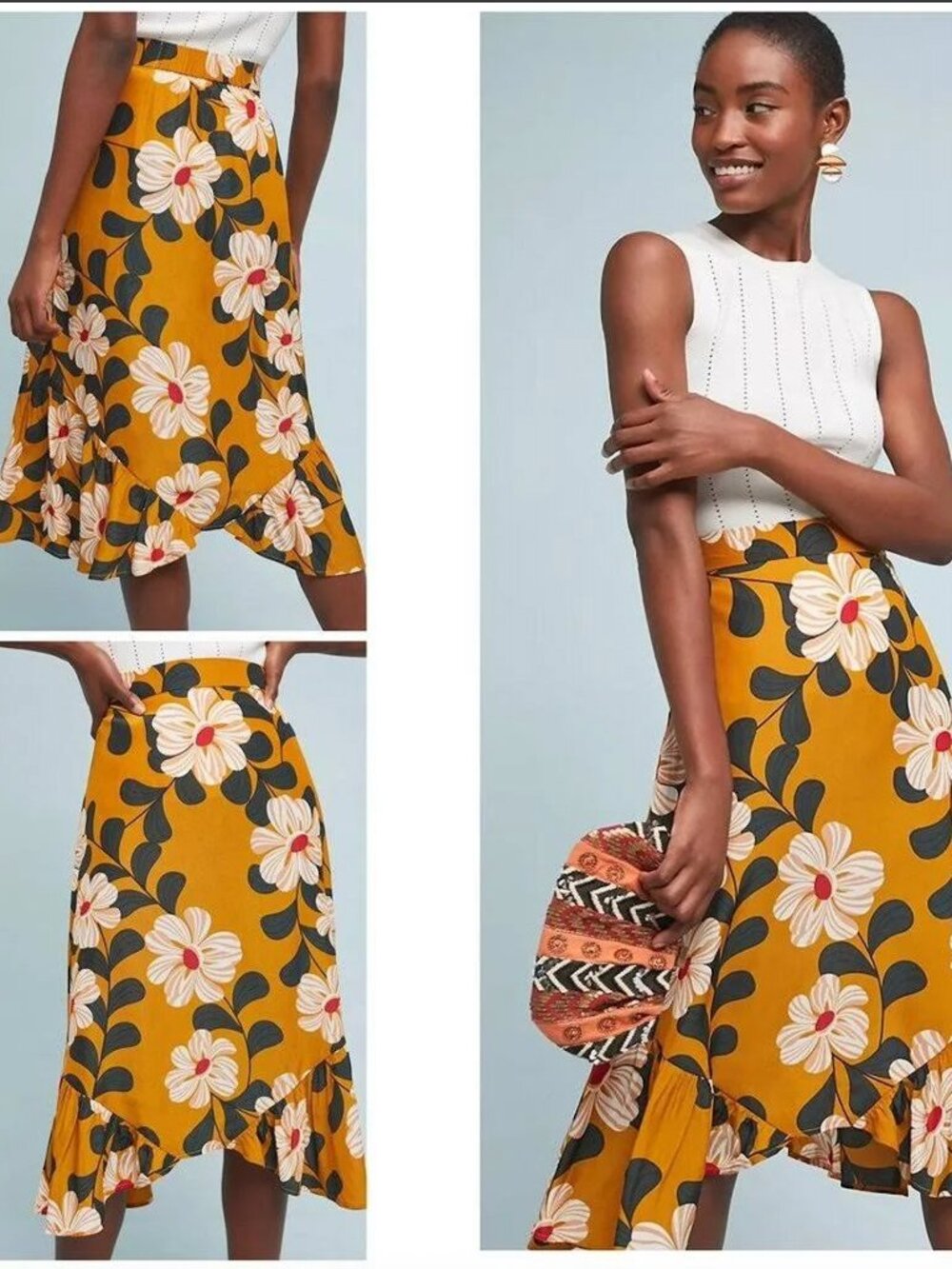 Anthropologie x Eva Franco Ikebana midi slip skirt, size 10